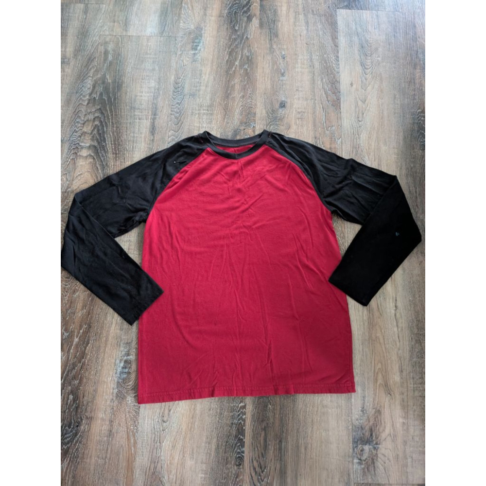 Men George T-Shirt Size S Red Black Raglan